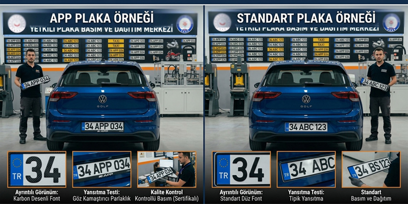 app plakayla standart plaka farkları