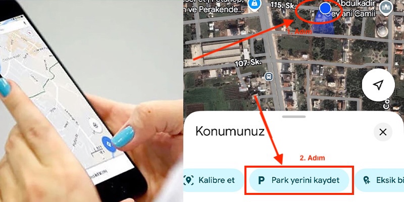 map otomatik park yeri kaydetme özelliği